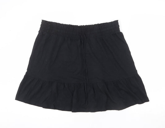 Marks and Spencer Womens Black Cotton Peasant Skirt Size 20