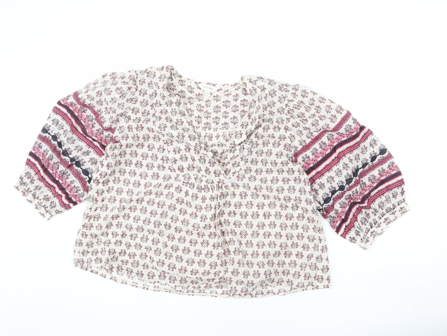 Womens UK Size S Per Una Beige Basic Blouse