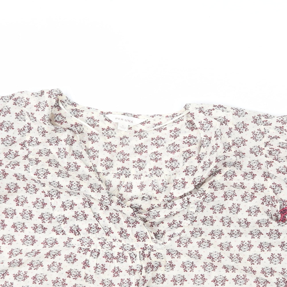 Womens UK Size S Per Una Beige Basic Blouse