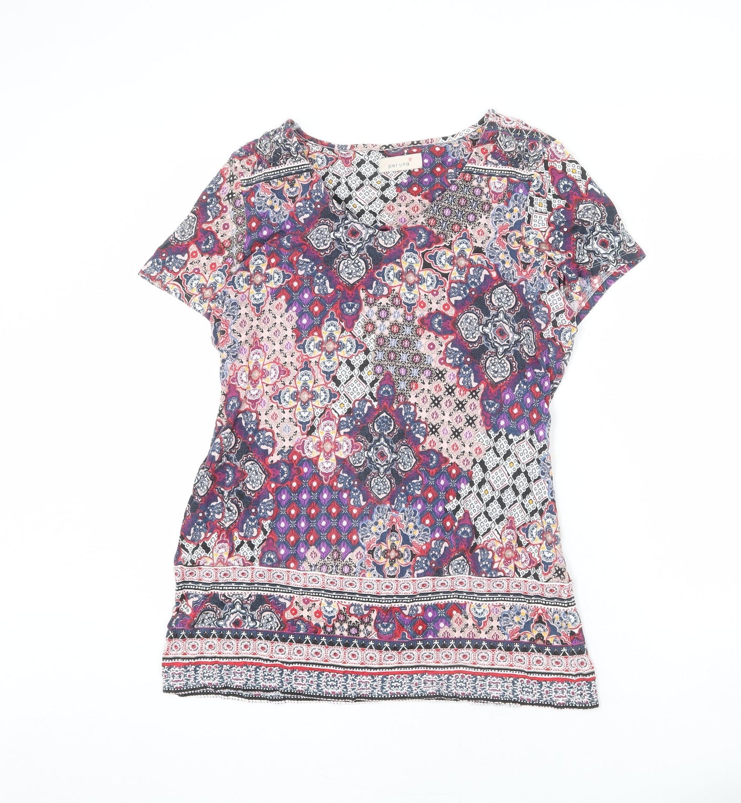 Womens UK Size 14 Per Una Multicoloured Tunic T-Shirt