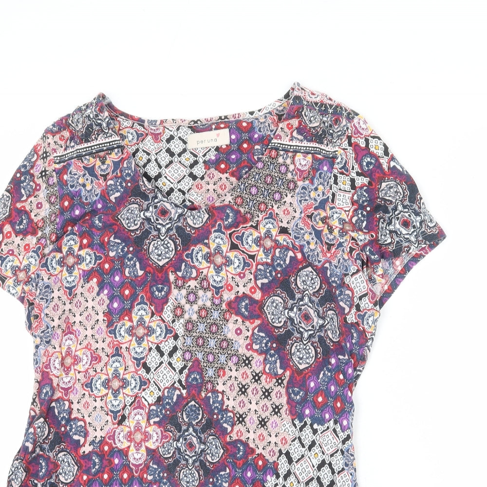 Womens UK Size 14 Per Una Multicoloured Tunic T-Shirt