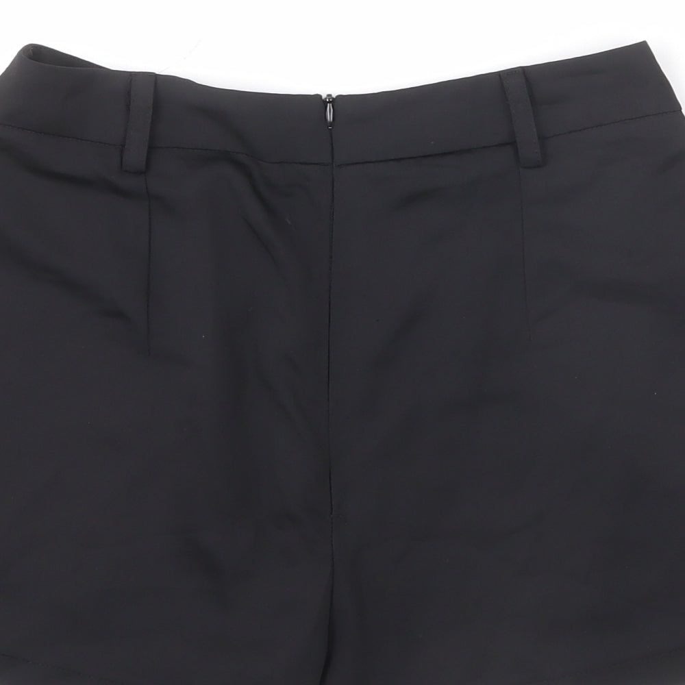 Missguided Womens Black Polyacrylate Fibre Sailor Shorts Size 6 Regular Zip - 2 Inch Inside Leg