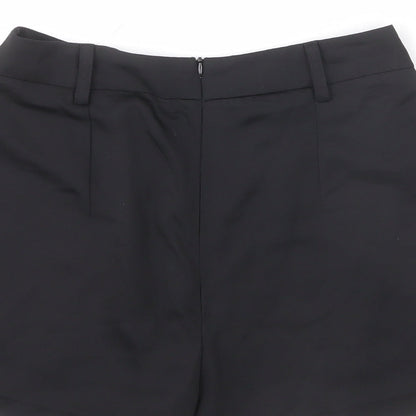 Missguided Womens Black Polyacrylate Fibre Sailor Shorts Size 6 Regular Zip - 2 Inch Inside Leg