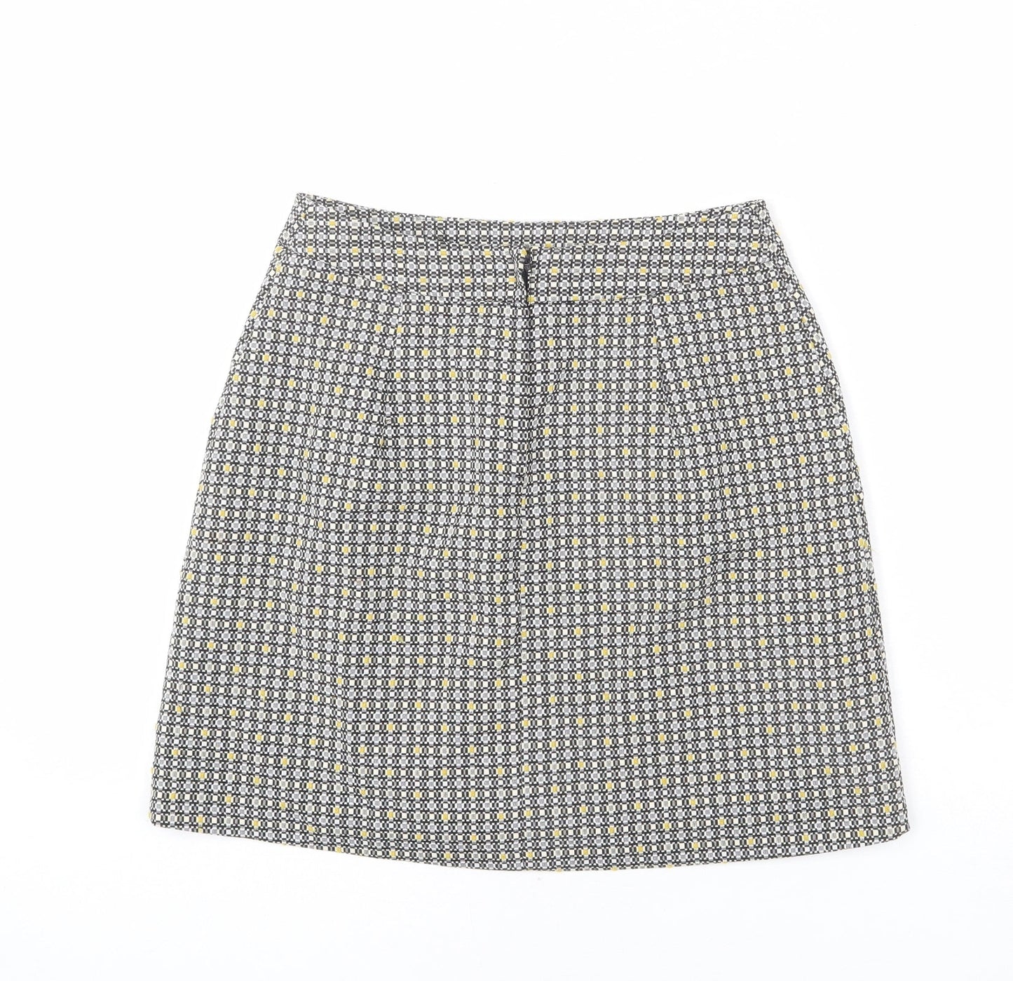 New Look Womens Multicoloured Geometric Polyester A-Line Skirt Size 8 Zip