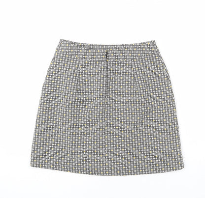 New Look Womens Multicoloured Geometric Polyester A-Line Skirt Size 8 Zip
