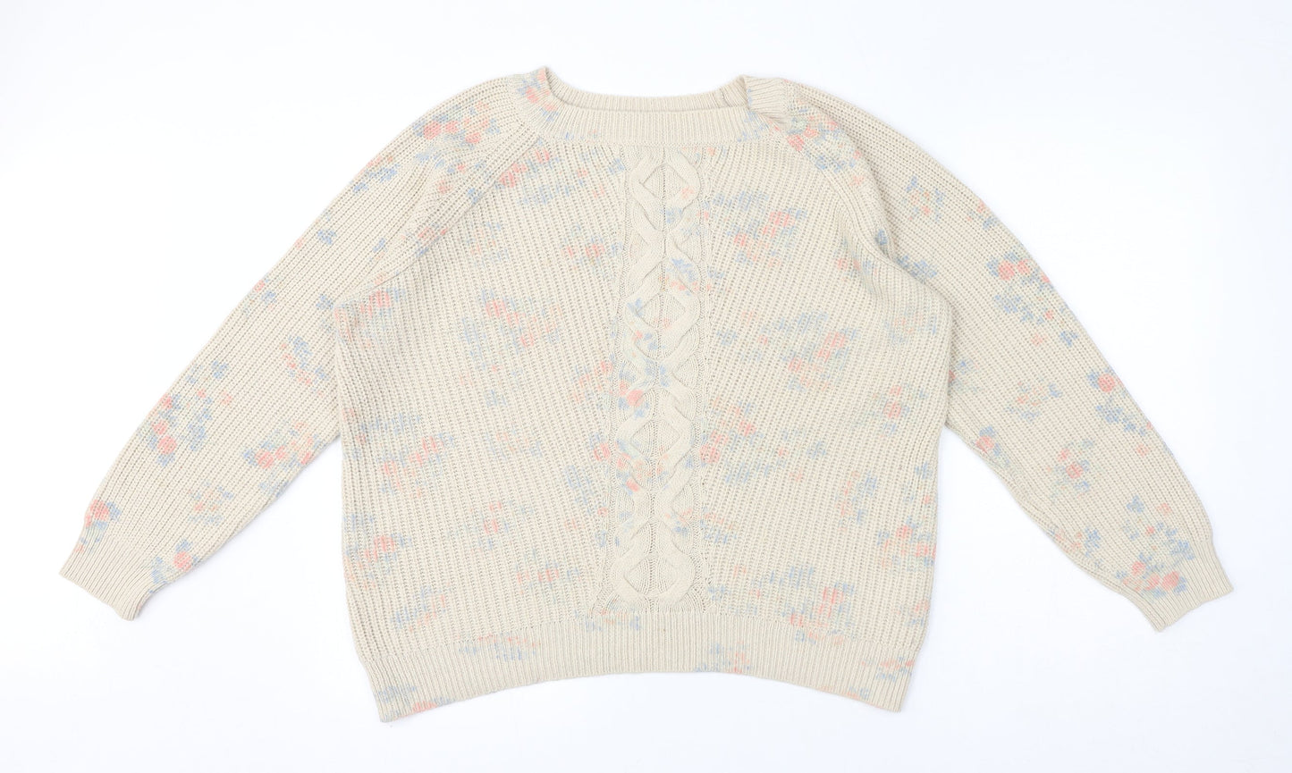 Womens UK Size L Monsoon Ivory Pullover Jumper