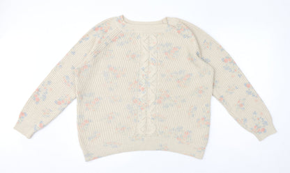Womens UK Size L Monsoon Ivory Pullover Jumper