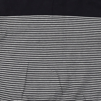 Burton Mens Black V-Neck Striped Cotton Pullover Jumper Size M Long Sleeve