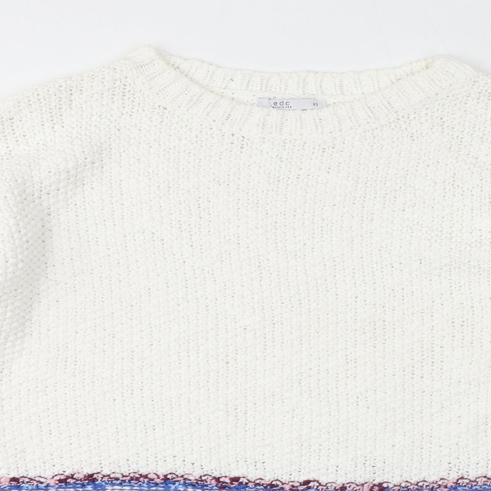 Womens UK Size XS EDC White Pullover Jumper