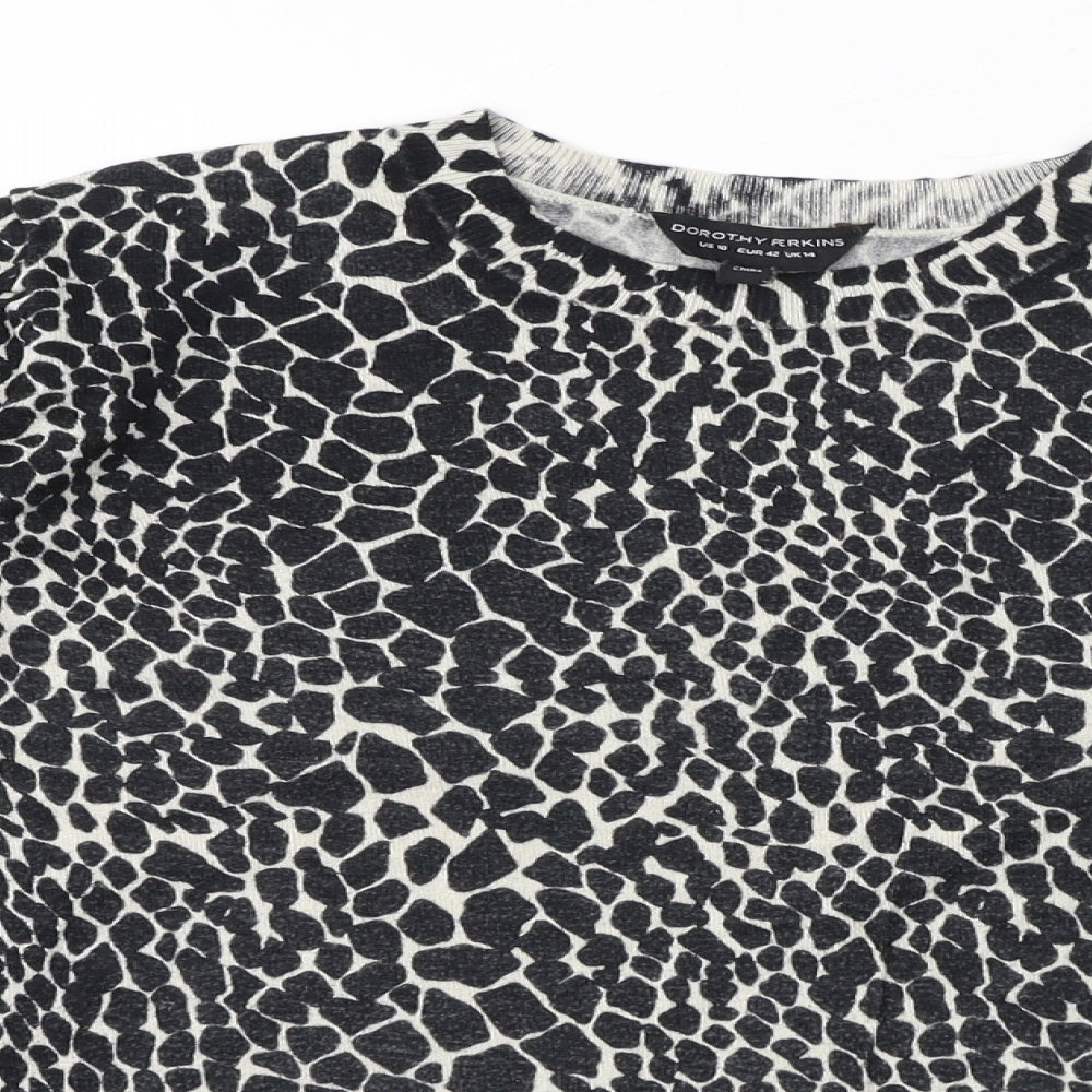 Womens UK Size 10 Dorothy Perkins Black Jersey T-Shirt