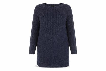 Marks and Spencer Womens Blue Acrylic Jumper Dress Size 14 Round Neck Pullover