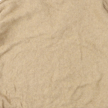 John Lewis Womens Brown V-Neck Nylon Pullover Jumper Size 10