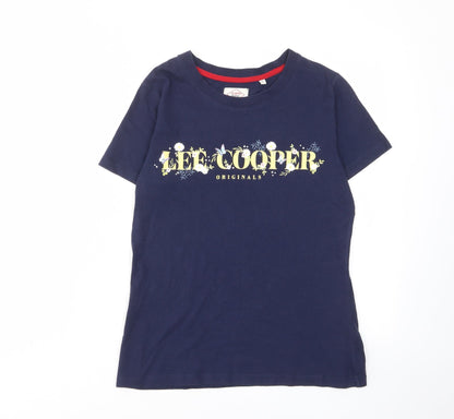 Womens UK Size 10 Lee Cooper Blue Basic T-Shirt