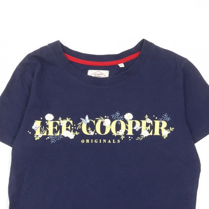 Womens UK Size 10 Lee Cooper Blue Basic T-Shirt