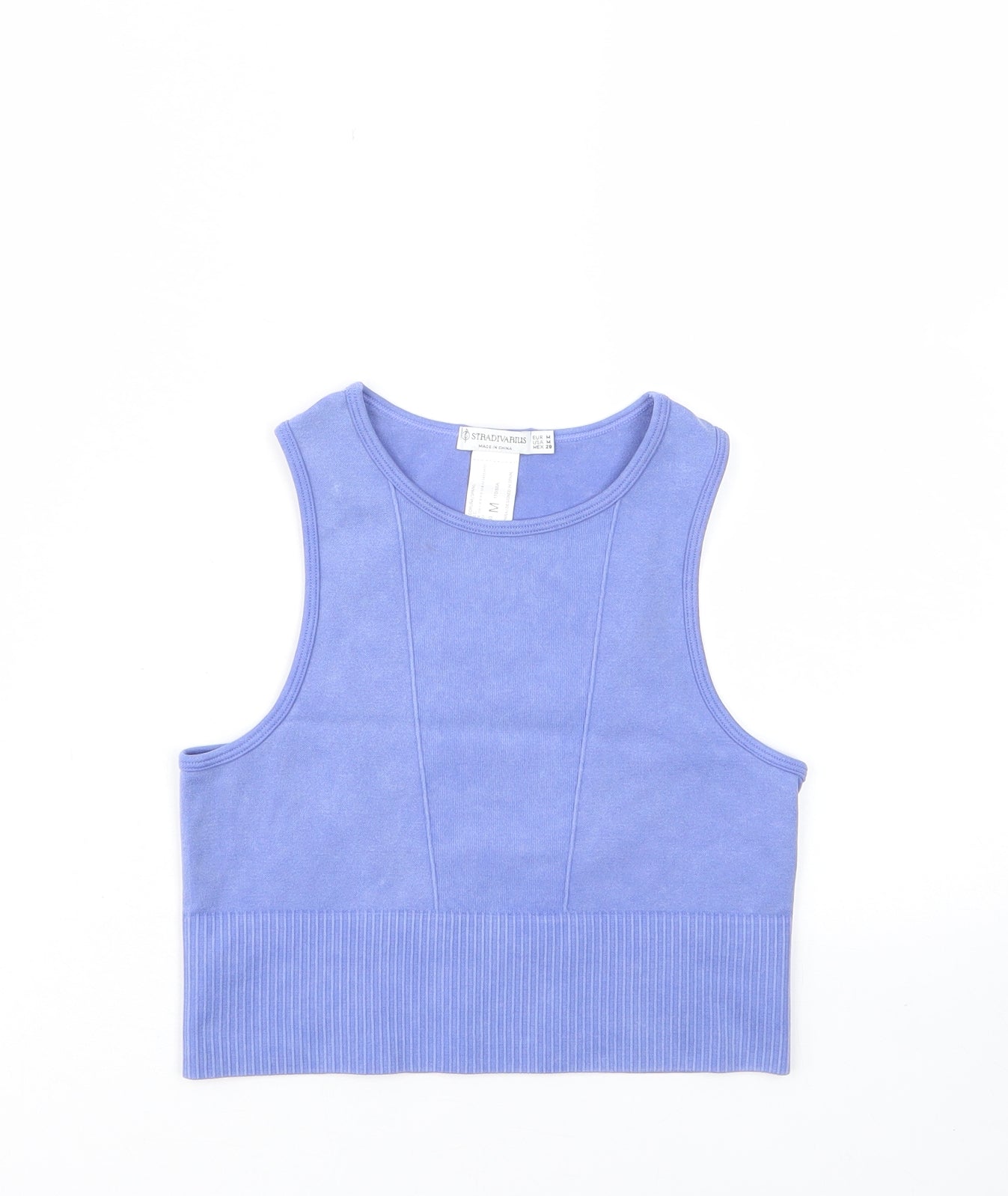 Womens UK Size M Stradivarius Purple Cropped Tank