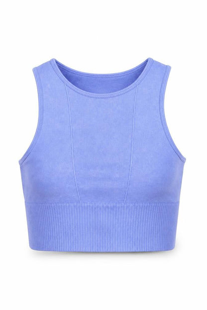 Womens UK Size M Stradivarius Purple Cropped Tank