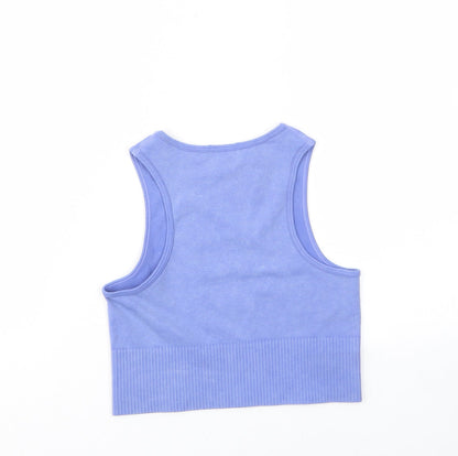 Womens UK Size M Stradivarius Purple Cropped Tank