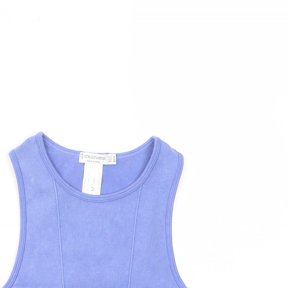 Womens UK Size M Stradivarius Purple Cropped Tank