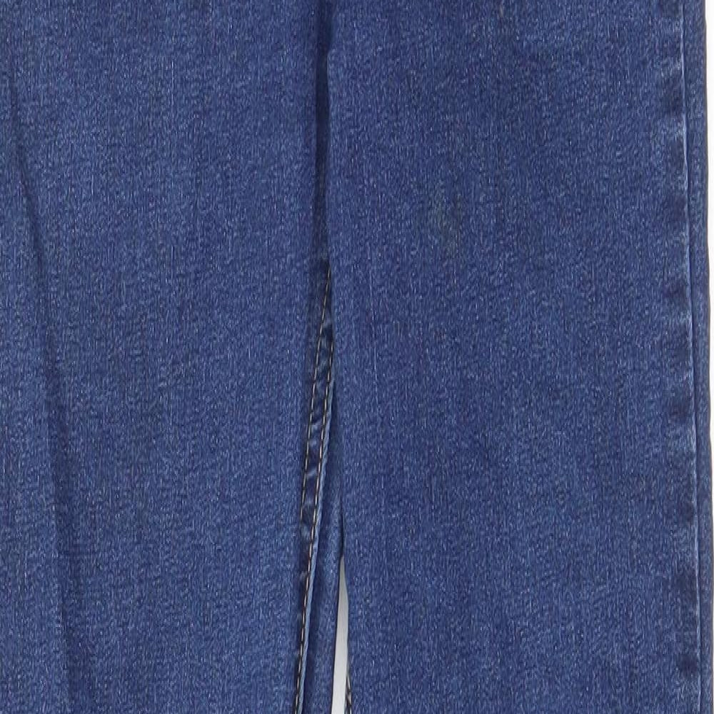 Zara Womens Blue Cotton Skinny Jeans Size 8 L27 in Regular Zip - Pockets, Belt Loops
