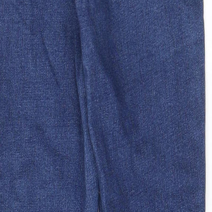 Zara Womens Blue Cotton Skinny Jeans Size 8 L27 in Regular Zip - Pockets, Belt Loops