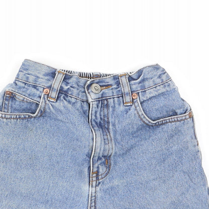 Adams Boys Blue Cotton Bermuda Shorts Size 6 Years L6 in Regular Zip - Pockets, Belt Loops, Elastic waist