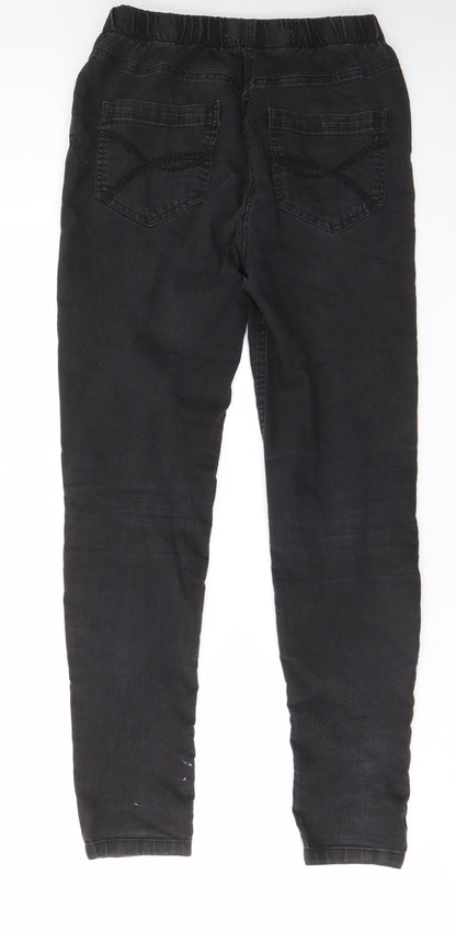 TU Womens Grey Cotton Skinny Jeans Size 12 L30 in Regular - Elastic waist