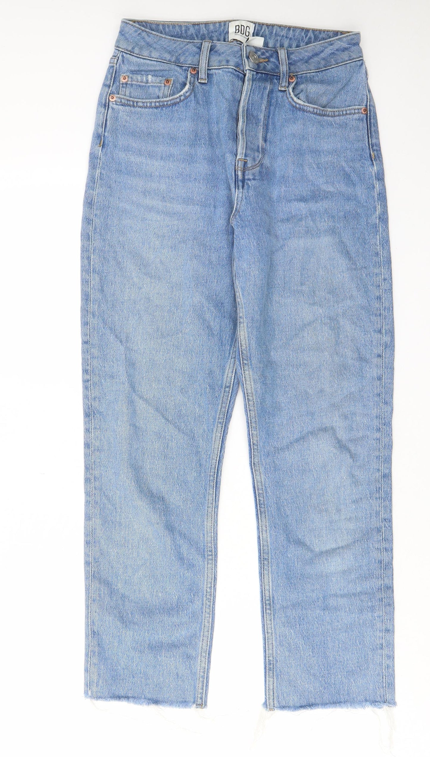 BDG Womens Blue Cotton Straight Jeans Size 26 in L30 in Regular Zip - Pockets, Belt Loops