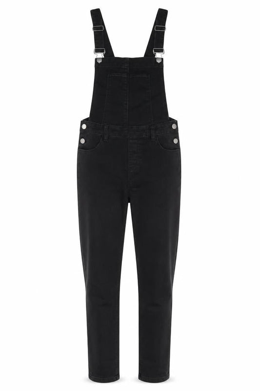 Womens UK Size 6 Denim & Co. One-Piece Black Dungaree