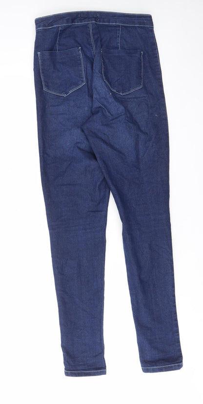 Dorothy Perkins Womens Blue Cotton Skinny Jeans Size 10 L30 in Regular Zip