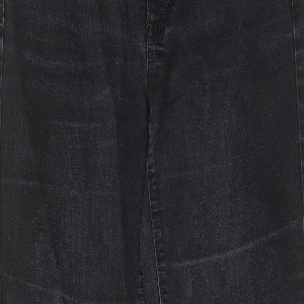 Atelier Gardeur Womens Black Cotton Straight Jeans Size 10 L28 in Regular Zip - Pockets, Belt Loops