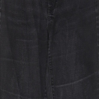 Atelier Gardeur Womens Black Cotton Straight Jeans Size 10 L28 in Regular Zip - Pockets, Belt Loops