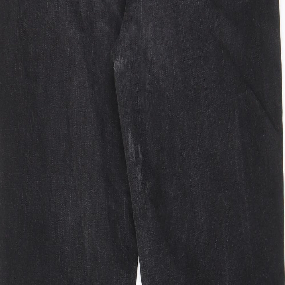 Atelier Gardeur Womens Black Cotton Straight Jeans Size 10 L28 in Regular Zip - Pockets, Belt Loops