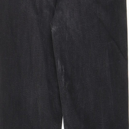 Atelier Gardeur Womens Black Cotton Straight Jeans Size 10 L28 in Regular Zip - Pockets, Belt Loops