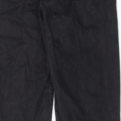 Womens UK Size 10 H&M Regular Fit Straight Black Jeans