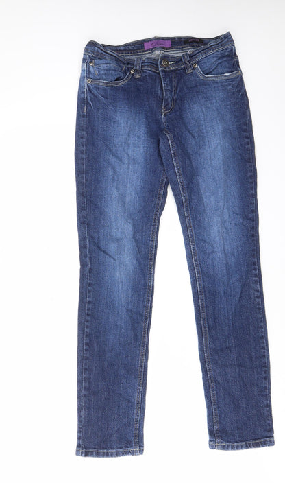 House of denim Womens Blue Cotton Skinny Jeans Size 10 L28 in Regular Zip - Pockets, Belt Loops