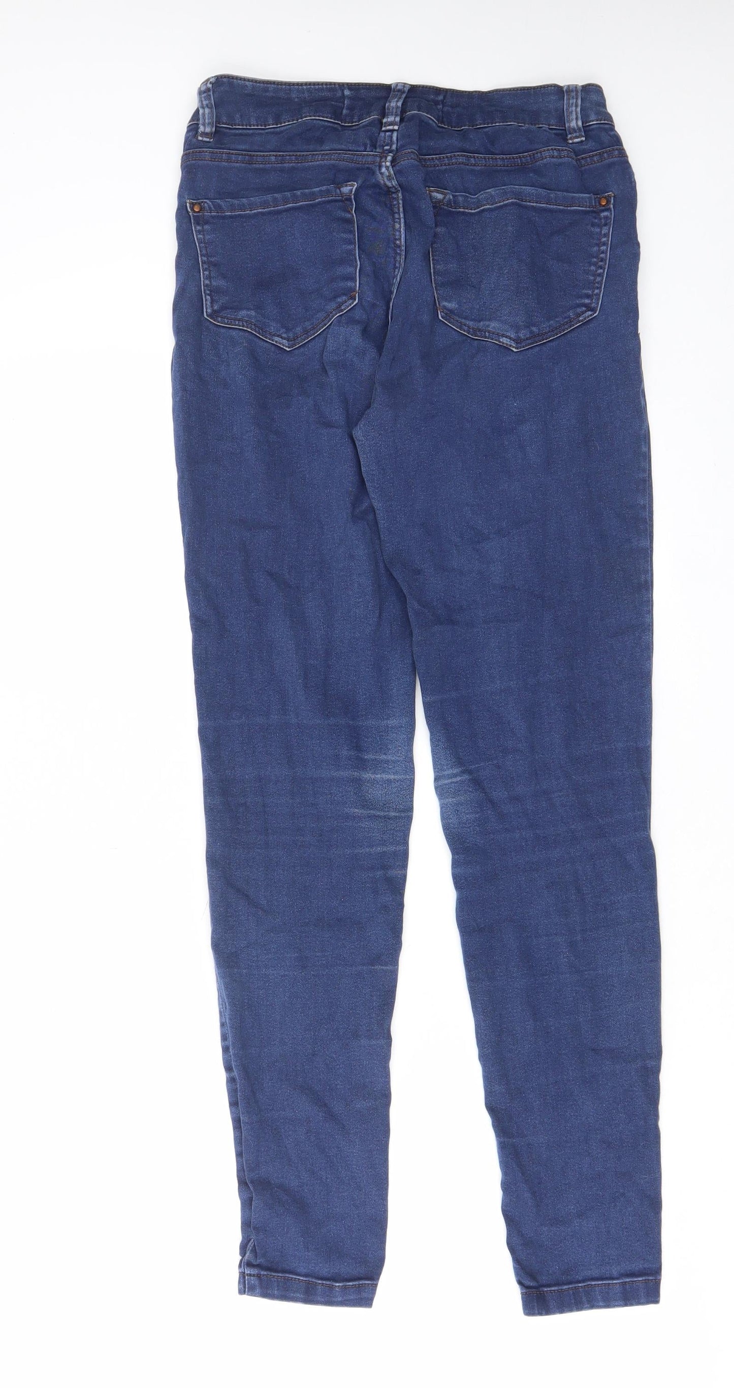 New Look Womens Blue Cotton Skinny Jeans Size 8 L28 in Regular Zip - Pockets, Belt Loops