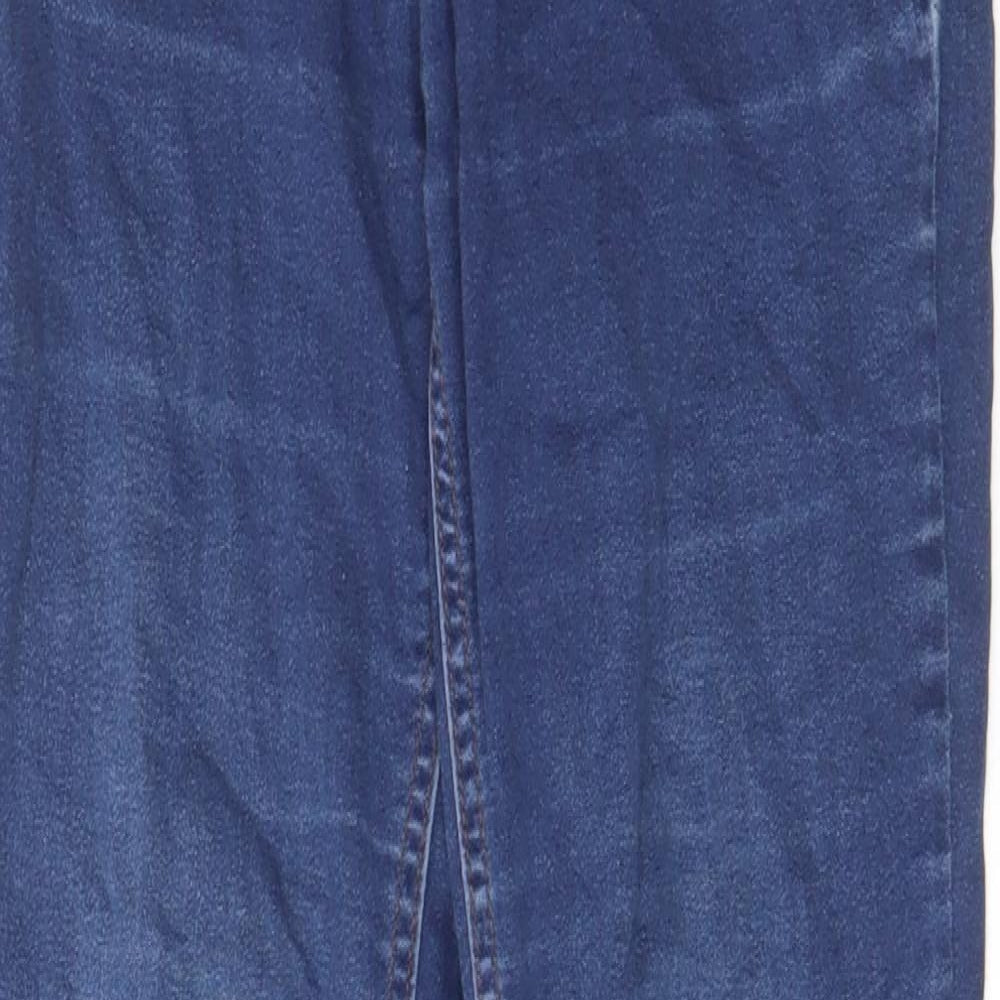 New Look Womens Blue Cotton Skinny Jeans Size 8 L28 in Regular Zip - Pockets, Belt Loops