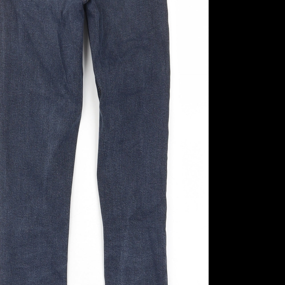 Topshop Womens Blue Cotton Skinny Jeans Size 28 in L30 in Regular Zip - Pockets, Belt Loops