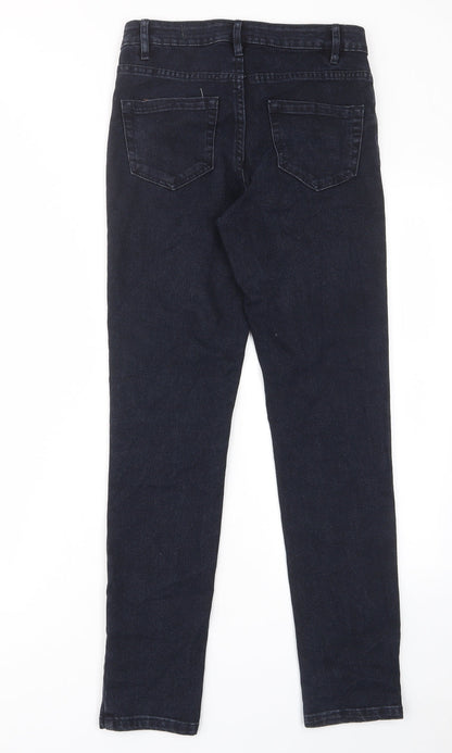 New Look Womens Blue Cotton Skinny Jeans Size 8 L29 in Regular Zip - Pockets, Belt Loops