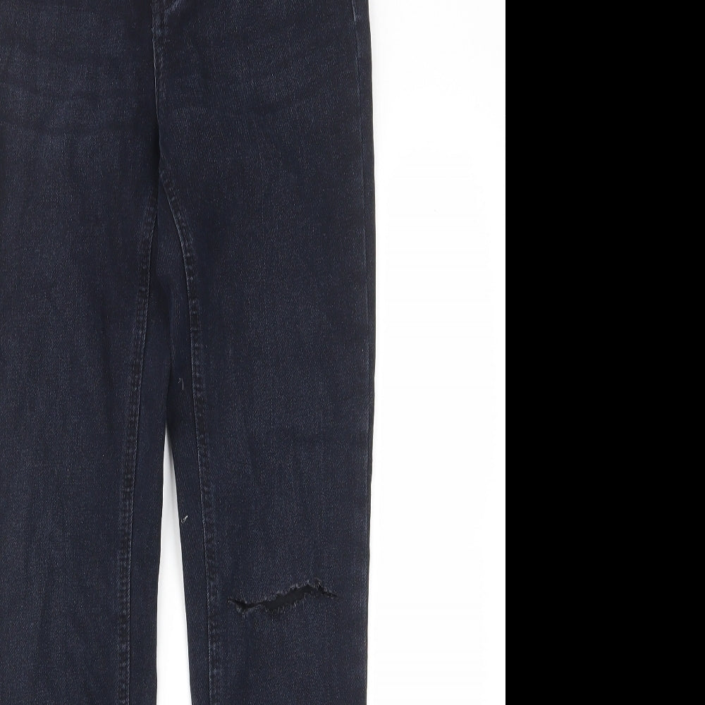 New Look Womens Blue Cotton Skinny Jeans Size 8 L29 in Regular Zip - Pockets, Belt Loops