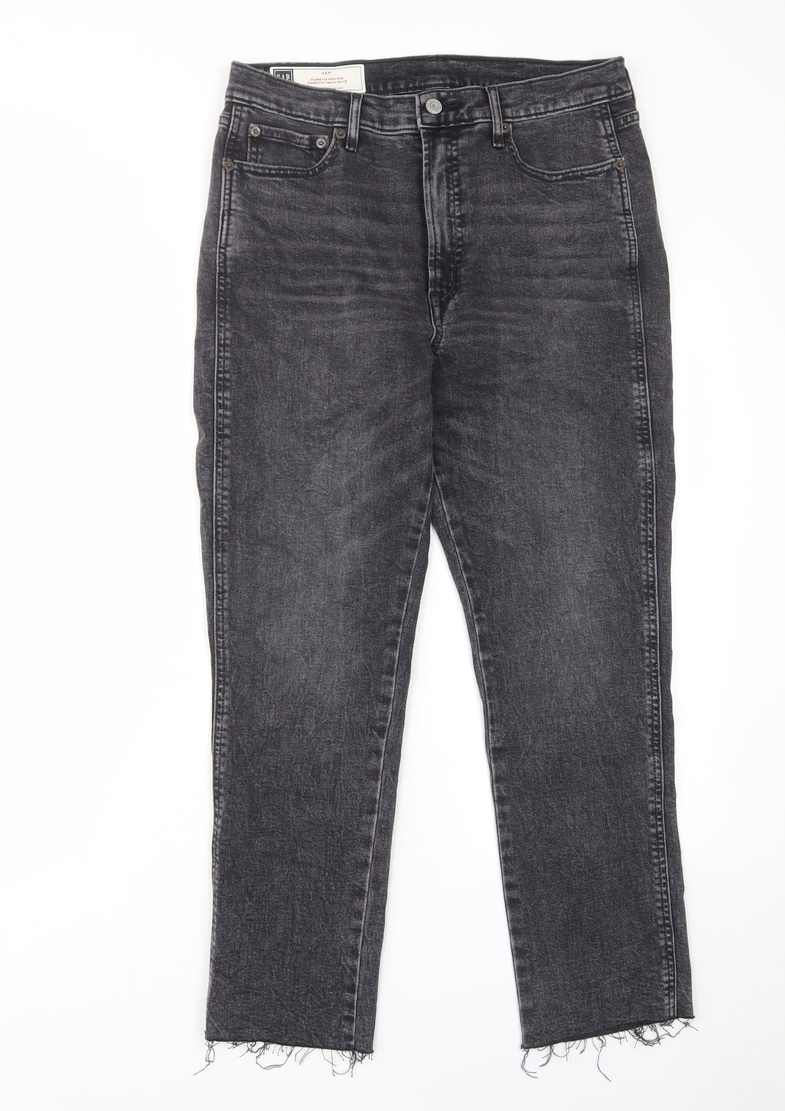 Gap Womens Grey Cotton Straight Jeans Size 30 in L26 in Regular Zip - Pockets, Belt Loops