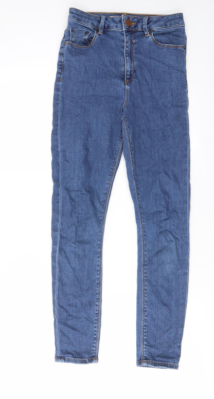 ASOS Womens Blue Cotton Skinny Jeans Size 25 in L30 in Regular Zip - Pockets, Belt Loops
