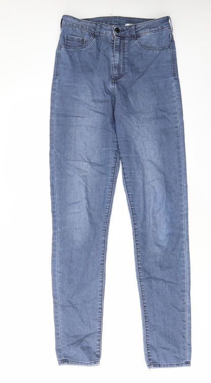 Womens UK Size 29 in H&M Regular Fit Straight Blue Jeans