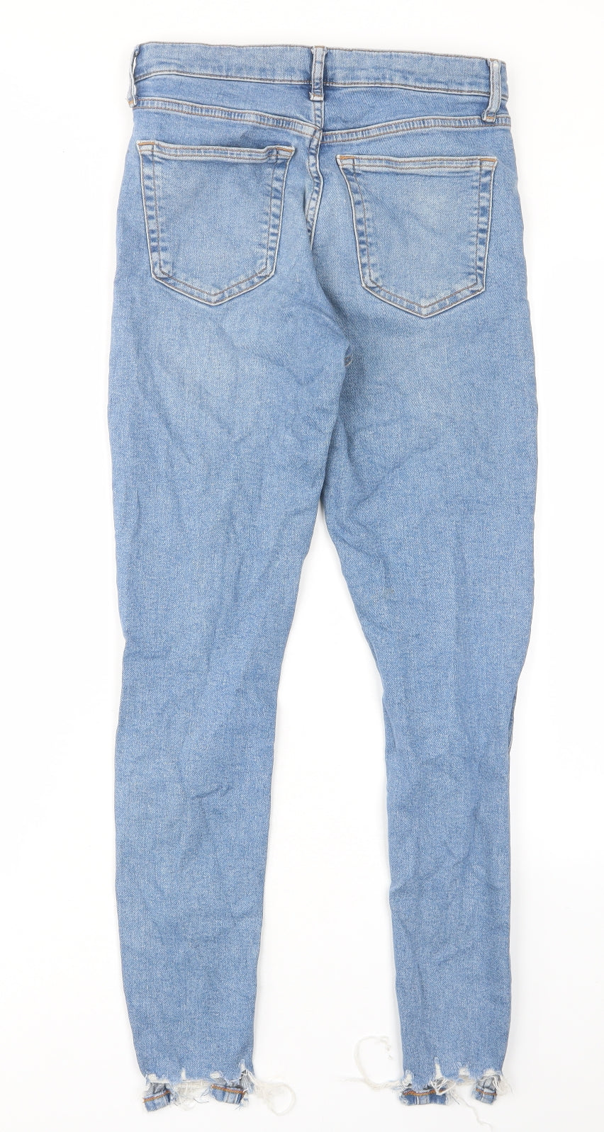 Topshop Womens Blue Cotton Skinny Jeans Size 26 in L32 in Regular Zip - Pockets, Belt Loops