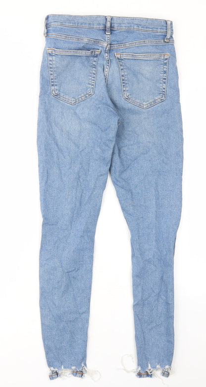 Topshop Womens Blue Cotton Skinny Jeans Size 26 in L32 in Regular Zip - Pockets, Belt Loops