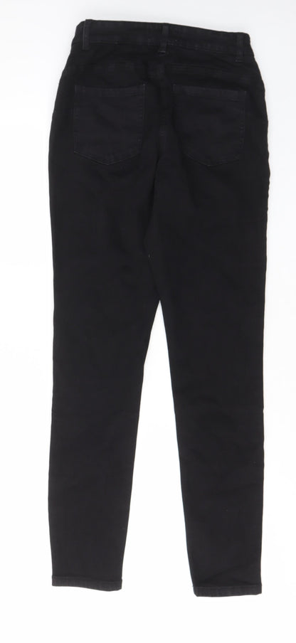 Denim & Co. Womens Black Cotton Skinny Jeans Size 10 L30 in Regular Zip - Pockets, Belt Loops