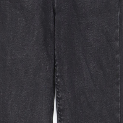 Zara Womens Grey Cotton Skinny Jeans Size 8 L27 in Regular Zip - Pockets, Belt Loops, Open knee