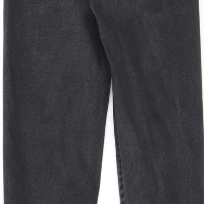 Zara Womens Grey Cotton Skinny Jeans Size 8 L27 in Regular Zip - Pockets, Belt Loops, Open knee