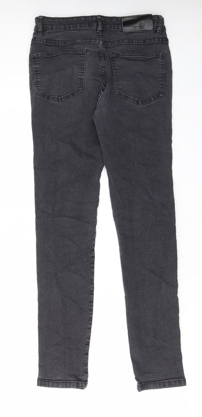 Boohoo Mens Grey Cotton Skinny Jeans Size 30 in L30 in Regular Zip - Pockets, Belt Loops