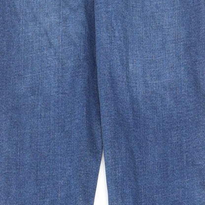 Denim & Co. Mens Blue Cotton Straight Jeans Size 32 in L34 in Regular Button - Pockets, Belt Loops